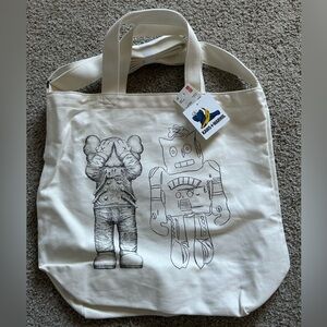 KAWS + WARHOL 2 Way Cotton Tote Bag